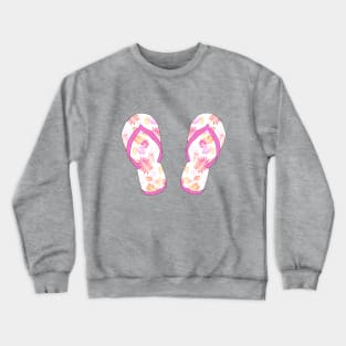 Pink Tropical Flip Flops Crewneck Sweatshirt